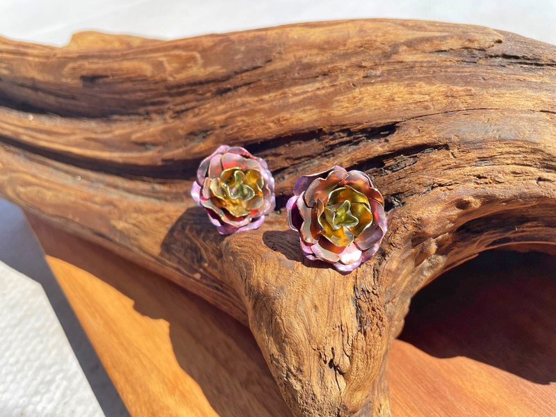 玫瑰 •纯钛耳环/耳针 - 耳环/耳夹 - 其他金属 多色