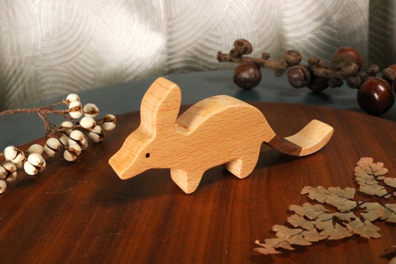 疗愈系木偶 x 心愈伙伴 - 兔耳袋狸 - 玩偶/公仔 - 木头 白色