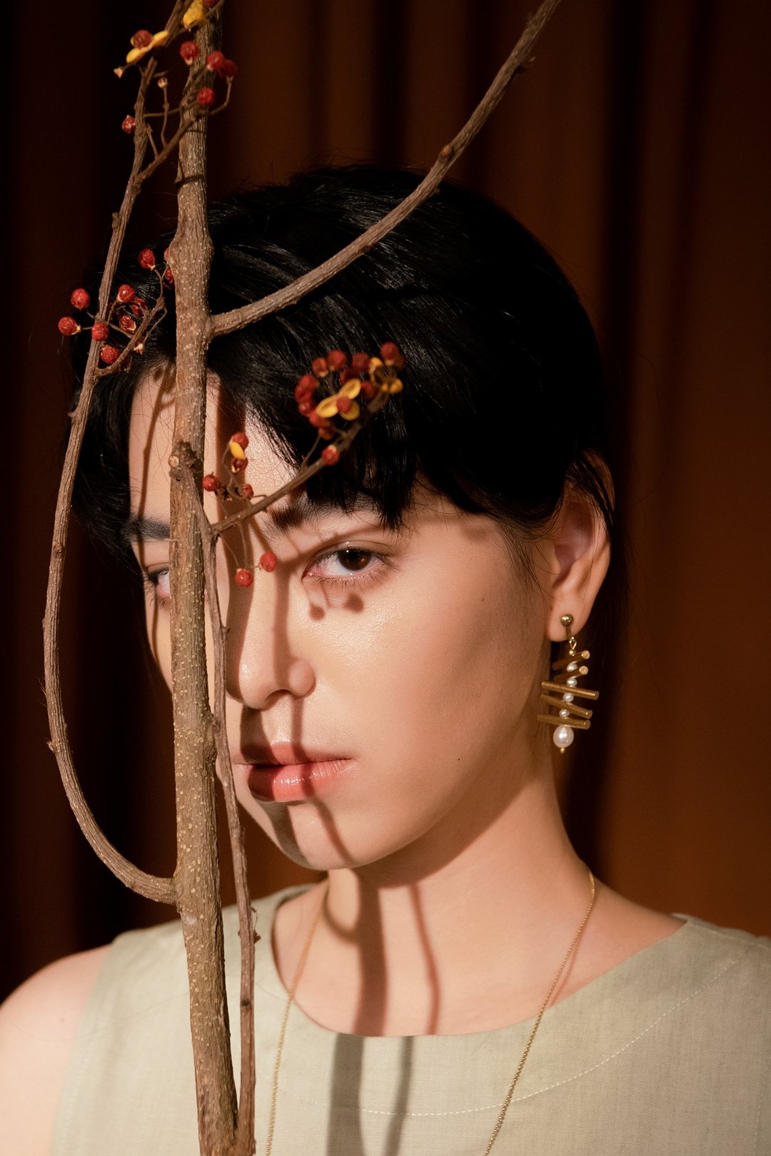 秩序 耳环  - Order earrings - 耳环/耳夹 - 珍珠 金色