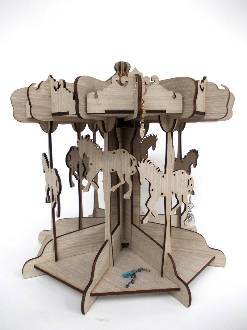 情人节礼物/【旋转木马-浅木纹色】摄影道具.摆饰.样品出清 - 摆饰 - 木头 咖啡色