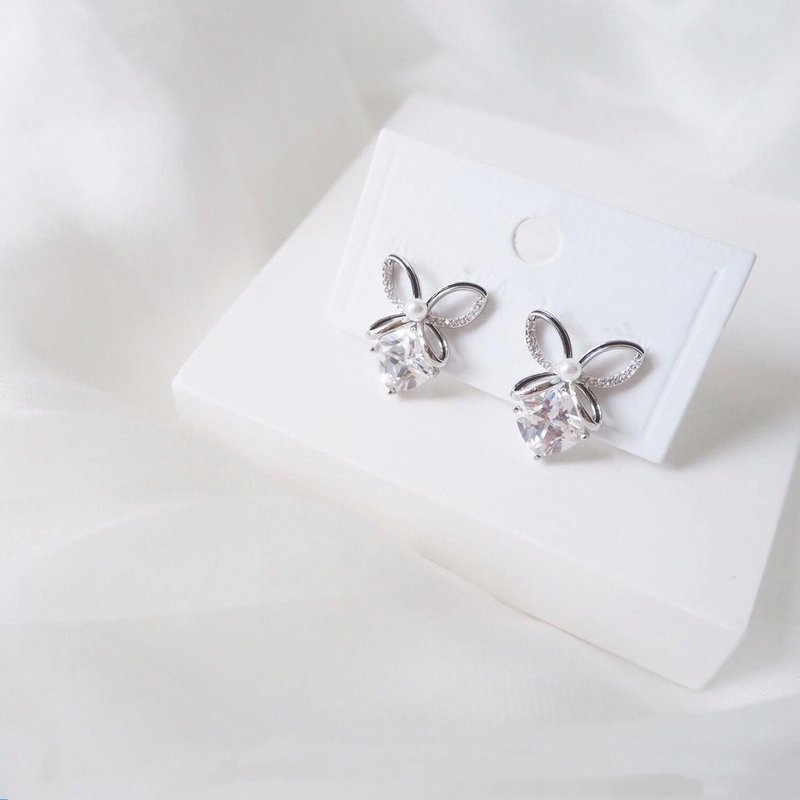 新娘耳环 新娘耳夹 生日礼物 优雅 耳环 耳夹 定制化 定制 - 耳环/耳夹 - 其他金属 白色