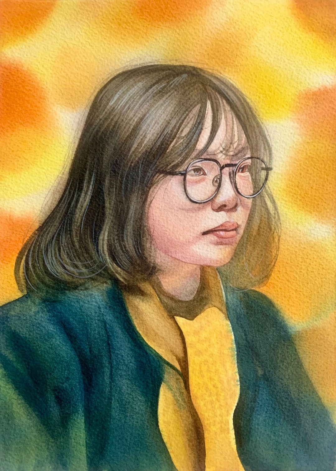 定制化写实水彩人像(含框) - 订制画像 - 纸 卡其色