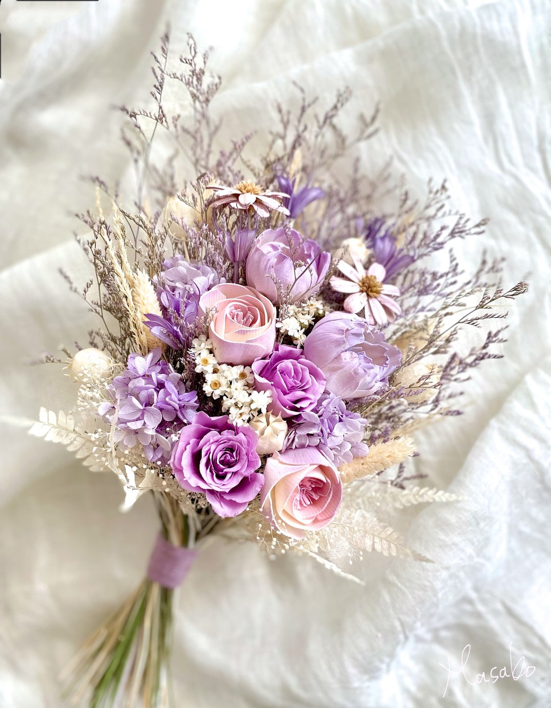 Masako 粉紫浪漫花束 干燥花 永生花  For martin62416 - 干燥花/捧花 - 植物．花 