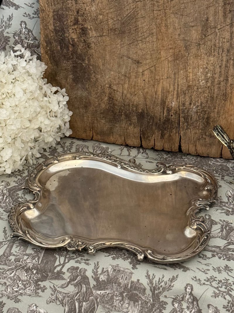 *40119- 华丽法国古董洛可可风格镀银托盘 - 摆饰 - 银 