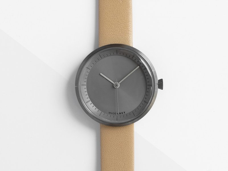 灰色 MG003 MINI | 真皮皮带 - 女表 - 不锈钢 灰色