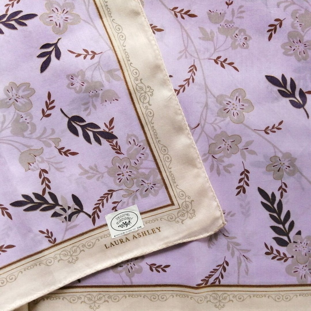 Laura Ashley 复古手帕 19.5 x 19 英寸 - 丝巾 - 棉 蓝色