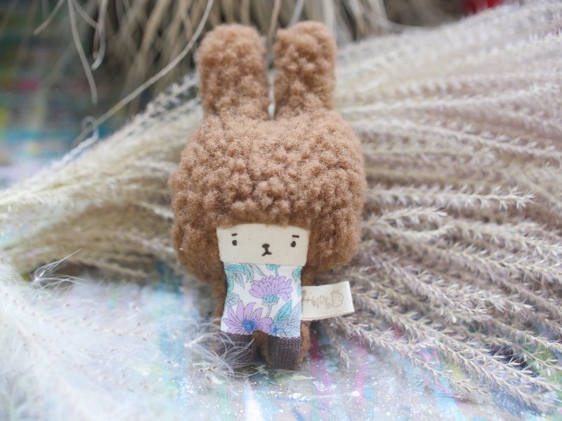 朵儿小兔-深棕发-五月花朵-紫-2018166 - 吊饰 - 棉．麻 咖啡色