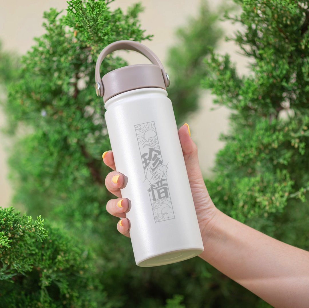 【定制化礼物】陶瓷涂层保温瓶 / 设计师联名 / 文字订制 / 专属 - 保温瓶/保温杯 - 不锈钢 白色