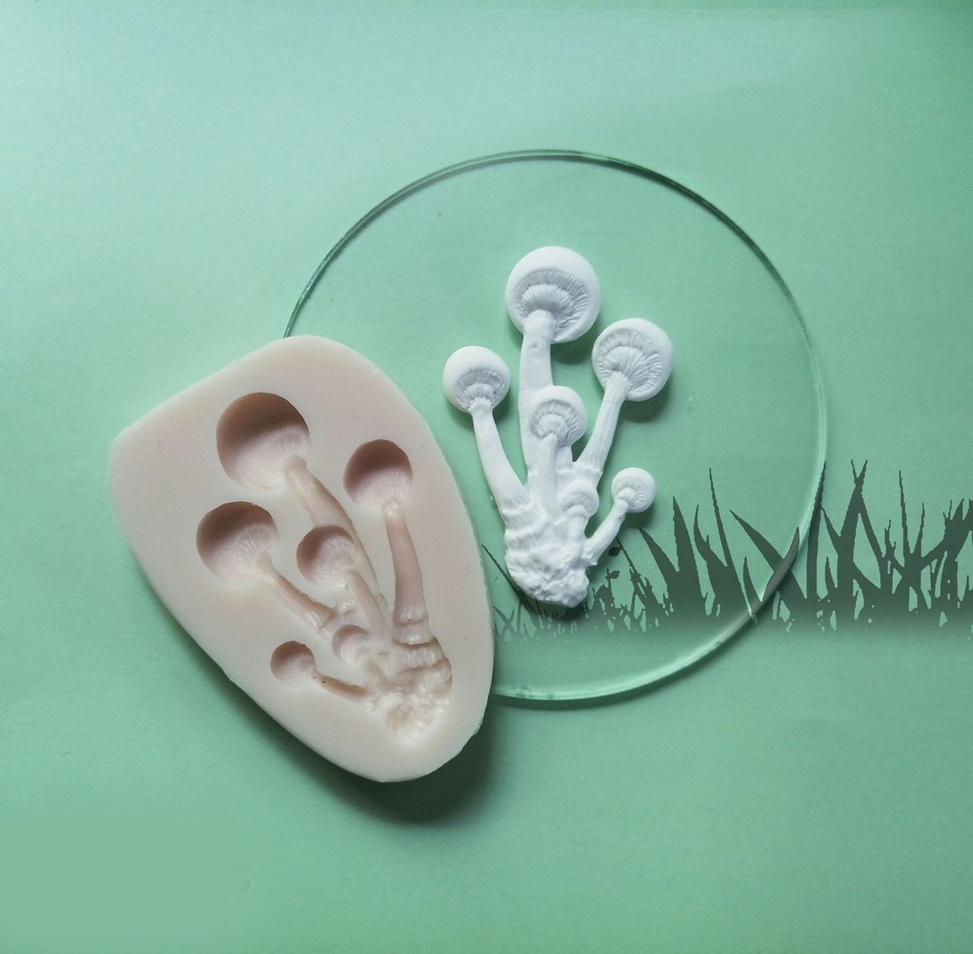 Mushrooms. Unique silicone molds for polymer clay, epoxy and other - 零件/散装材料/工具 - 硅胶 卡其色