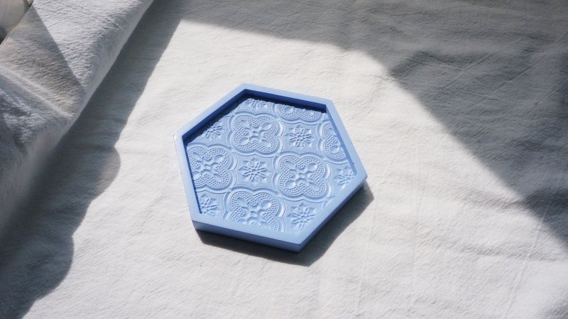 海棠花水泥杯垫-六角吸水型材质 - 杯垫 - 水泥 多色