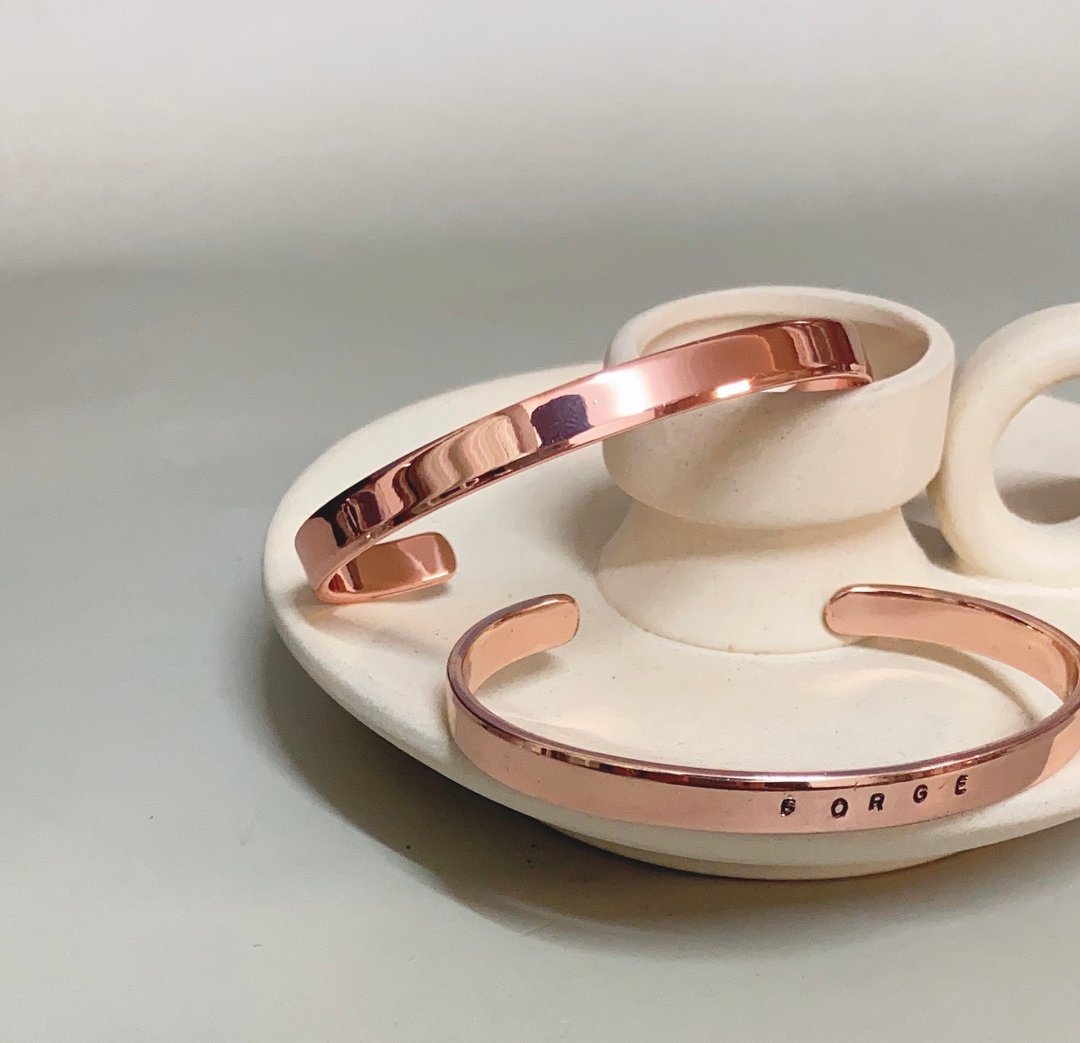 礼物 祝福 Rose gold 玫瑰金手环 定制化祝福 可刻字_中中 情侣 - 手链/手环 - 其他金属 粉红色
