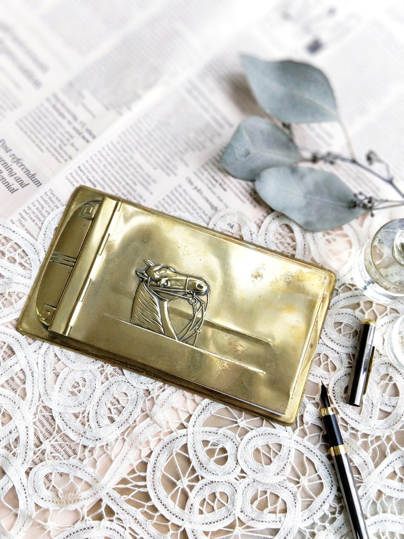 【好日恋物】德国 vintage 古董马儿压纹黄铜笔记本 - 笔记本/手帐 - 铜/黄铜 金色