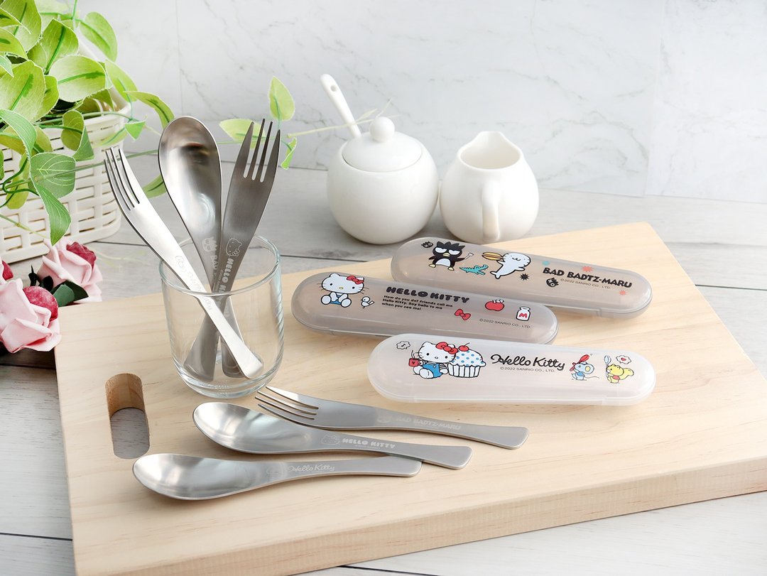 【SANRIO 三丽鸥】不锈钢环保餐具汤叉组-共三款(KITTY / 酷企鹅) - 餐刀/叉/匙组合 - 不锈钢 