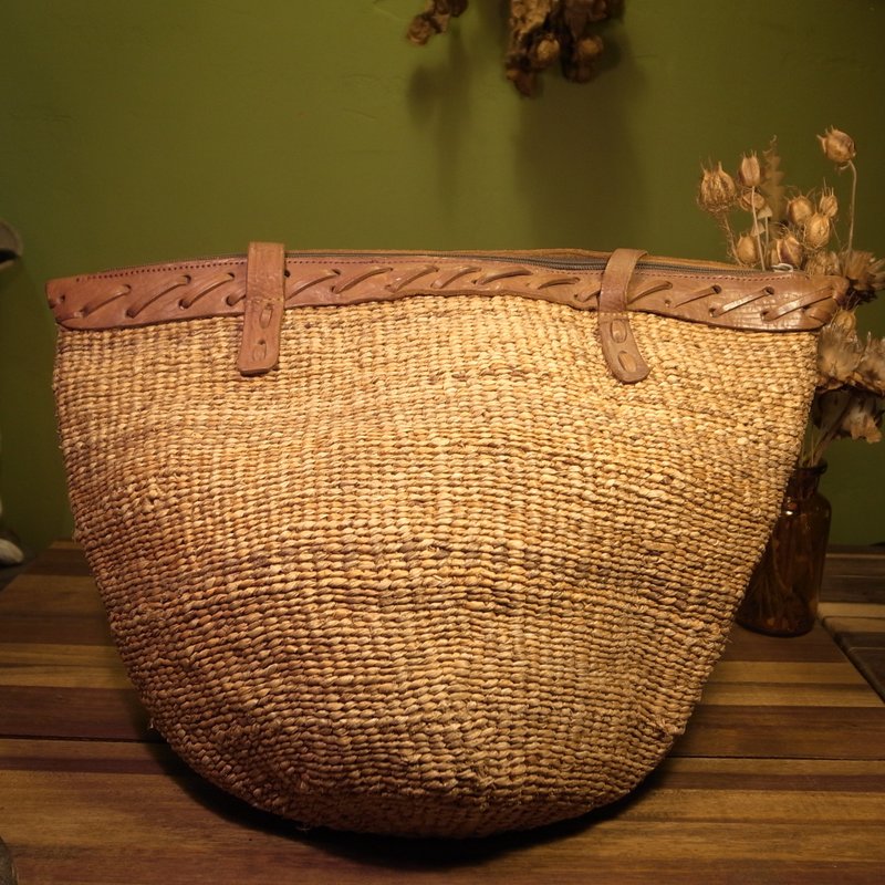 老骨头 藤编x真皮肩背包 VINTAGE - 手提包/手提袋 - 其他材质 咖啡色