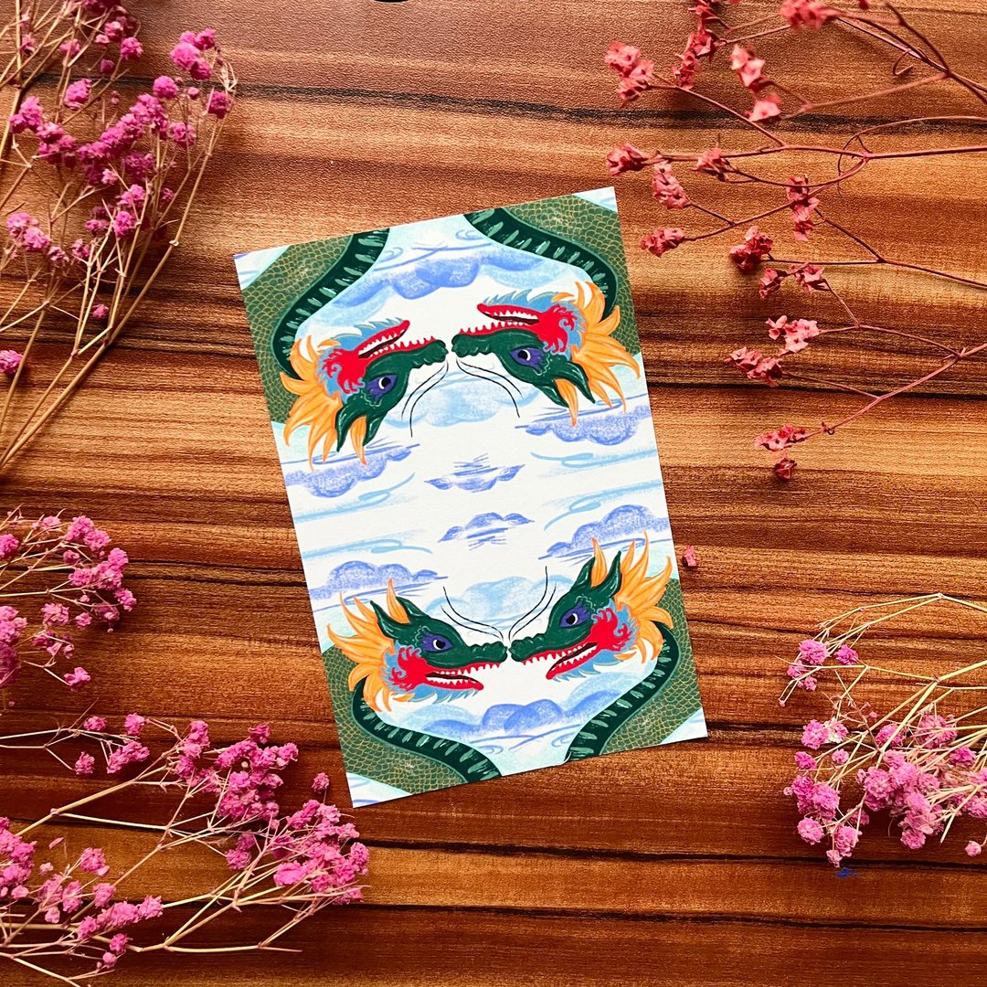 新年龙明信片 - 卡片/明信片 - 纸 多色