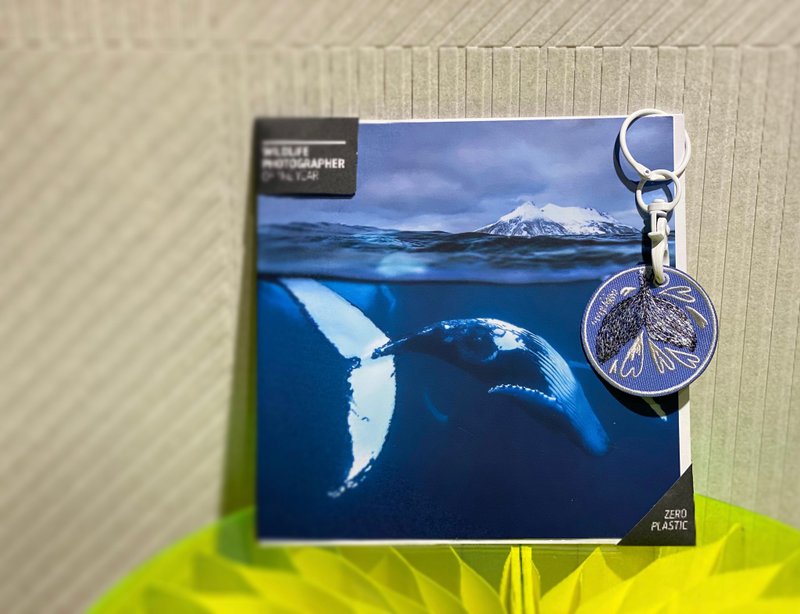 【预购】【礼物首选】鲸尾 Symphony 刺绣钥匙圈 - 钥匙链/钥匙包 - 棉．麻 蓝色