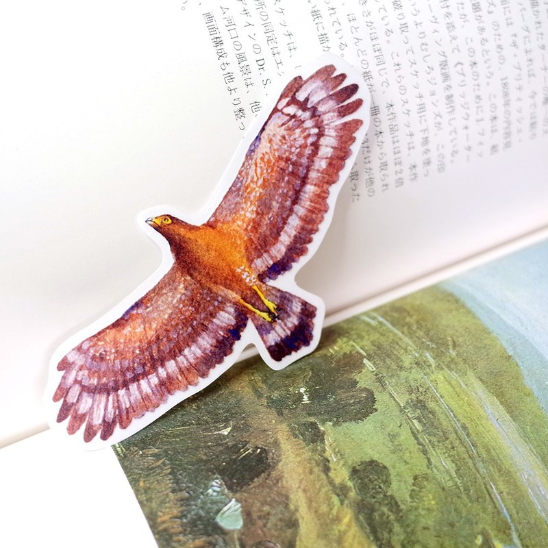 台湾特有亚种 大冠鹫 绘画PVC防水大贴纸 - 贴纸 - 防水材质 咖啡色