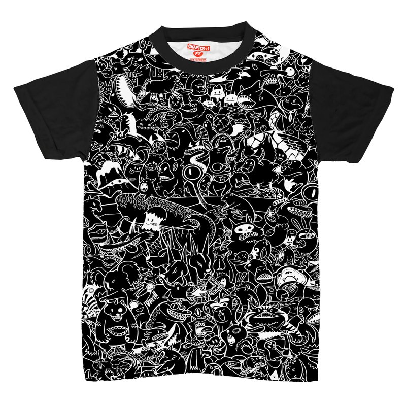 T恤 短袖 第一章 恶魔 黑色 男女皆宜 棉混纺 材质 柔软 舒适 - 男装上衣/T 恤 - 棉．麻 白色