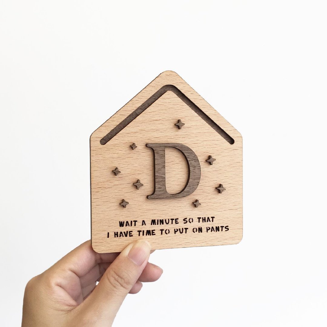 We are home 定制化木制门牌 挂牌 门帘 挂布 家用 商用 - 门帘/门牌 - 木头 