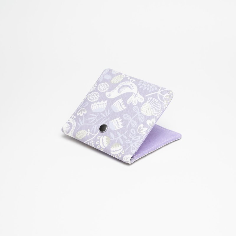 手工制作的台湾棉布卡片夹, 麂皮内衬, 双隔层设计, 安全钮扣闭合 - 零钱包 - 棉．麻 红色