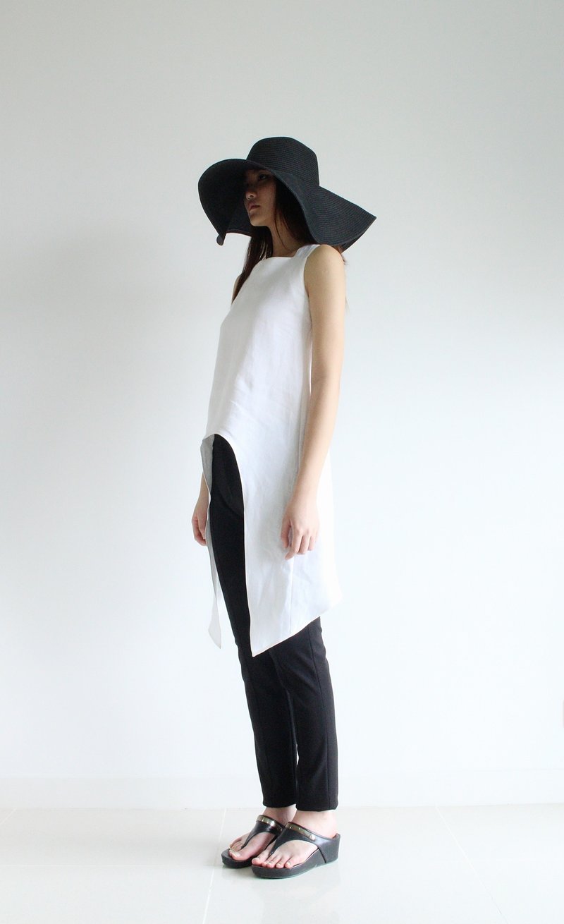 Made to order linen blouse / linen clothing / white linen blouse/ linen top E25T - 洋装/连衣裙 - 亚麻 白色