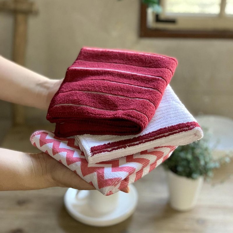 Vari 细纤维静电除尘抹布 3条组- 红色波浪 - 其他 - 聚酯纤维 多色