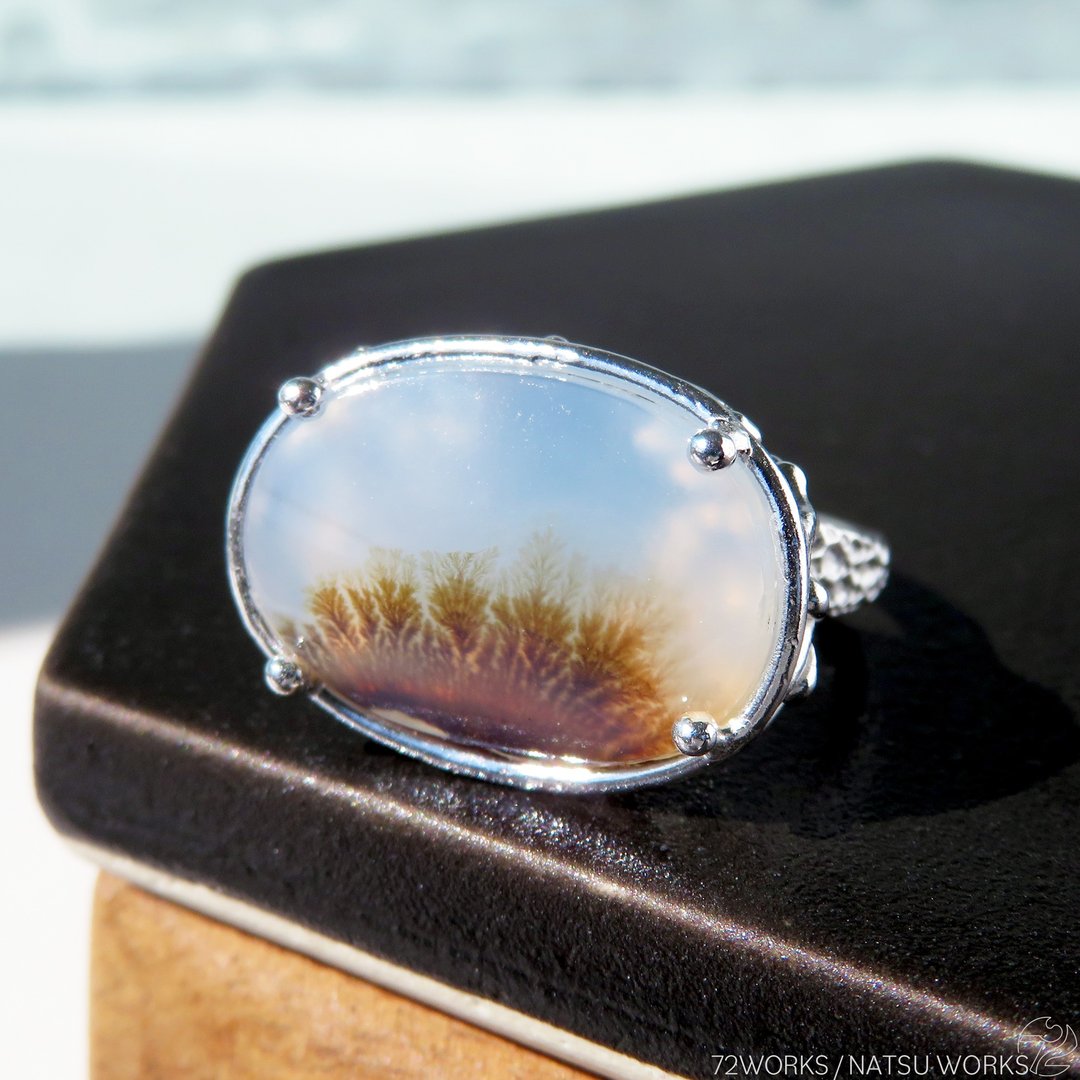 树枝玛瑙 戒指 / Dendritic Agate Ring a5 - 戒指 - 宝石 咖啡色
