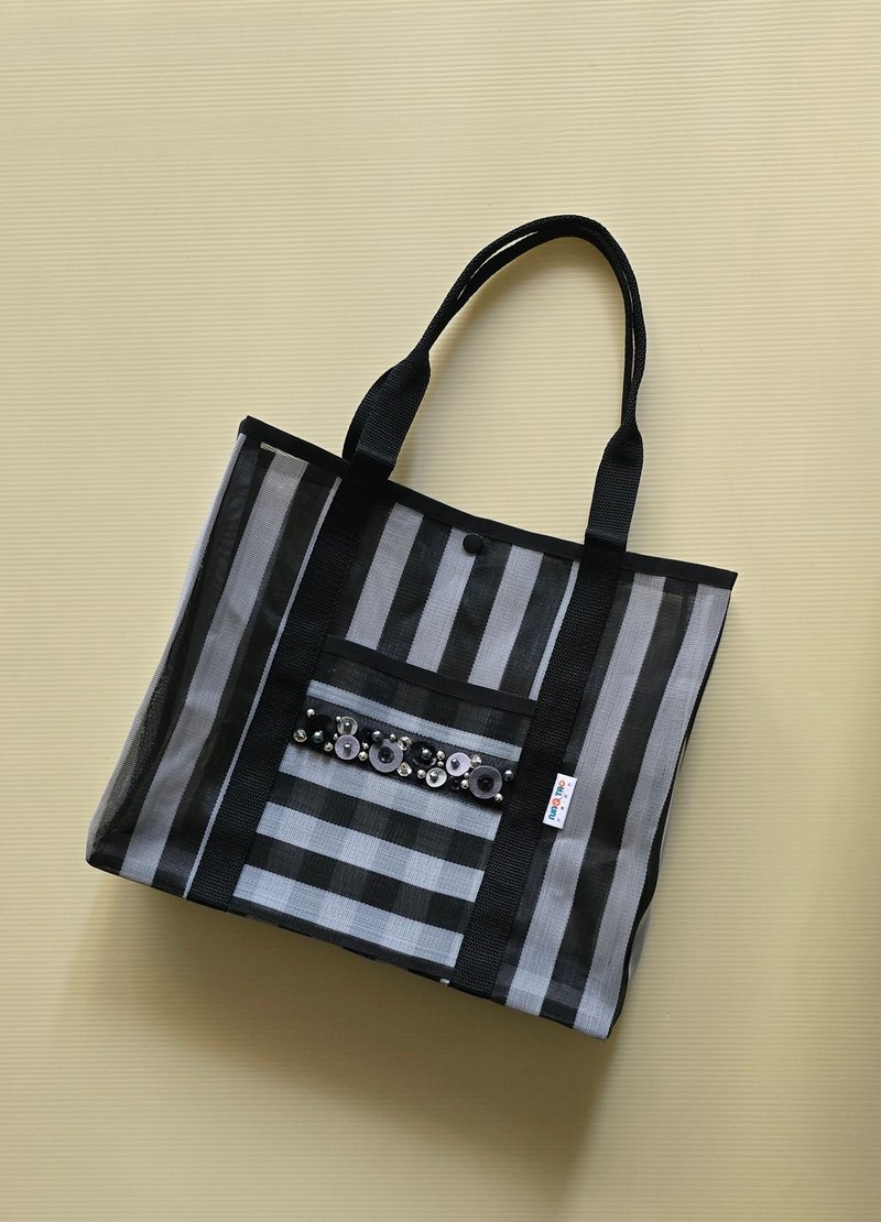 惜福好茄在_无退货退费_好好用打底茄芷袋-黑白蕾丝款 - 侧背包/斜挎包 - 塑料 黑色