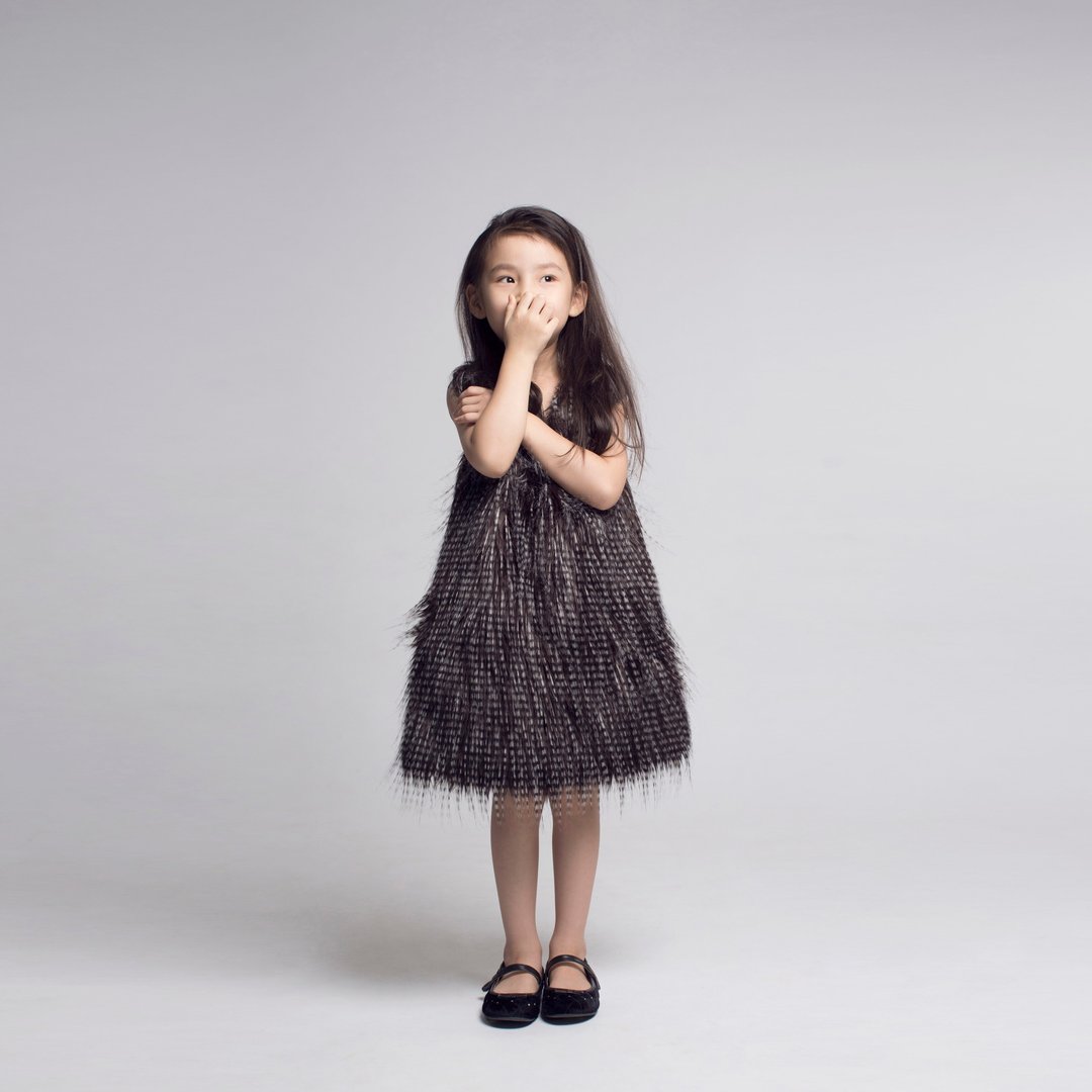 Fur Front Shift Dress / FW2016 - 童装礼服/连衣裙 - 聚酯纤维 
