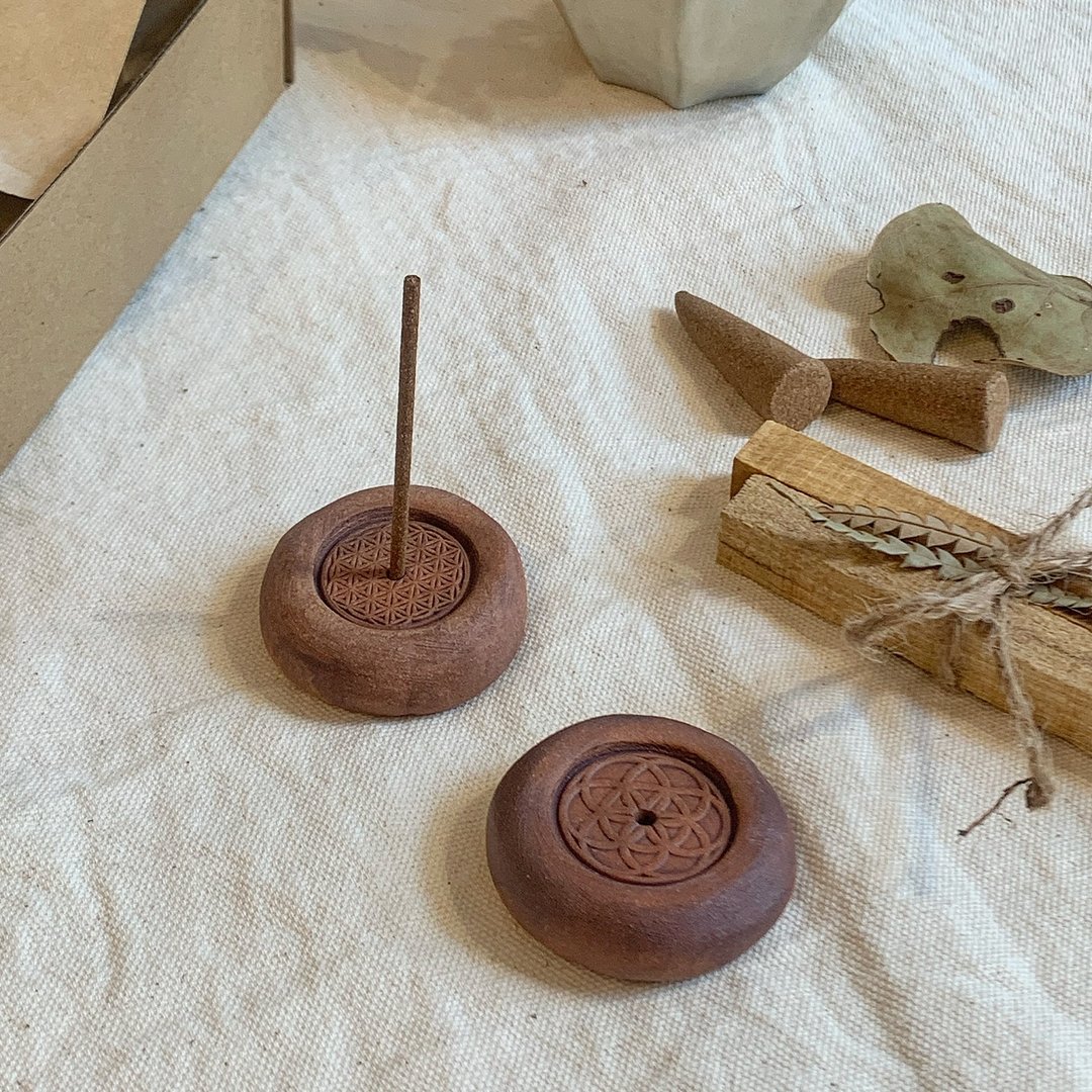 扩香陶 ( Aroma Pottery) 生命之花 生命种子 - 香薰/精油/线香 - 陶 卡其色