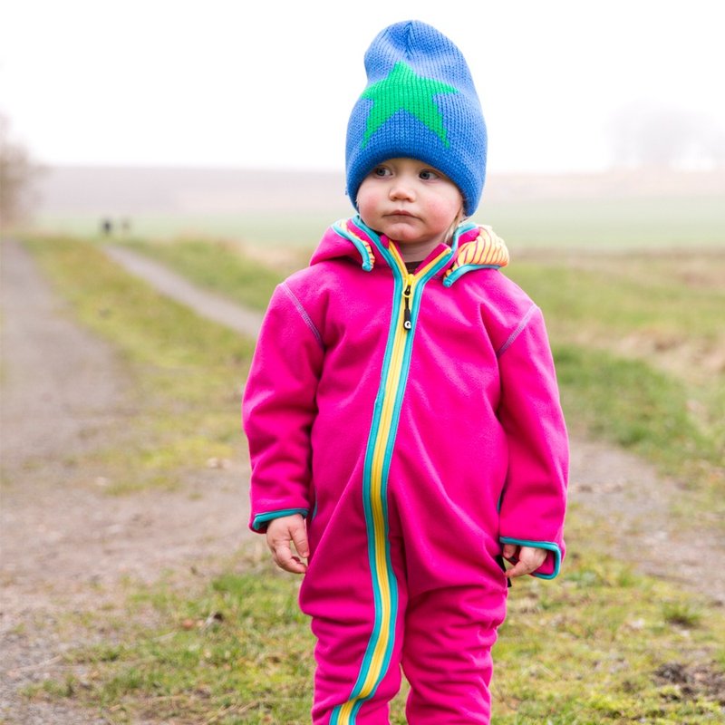 瑞典童装防水防风连帽连身衣外套桃红/蓝色 2岁 - 童装外套 - 棉．麻 