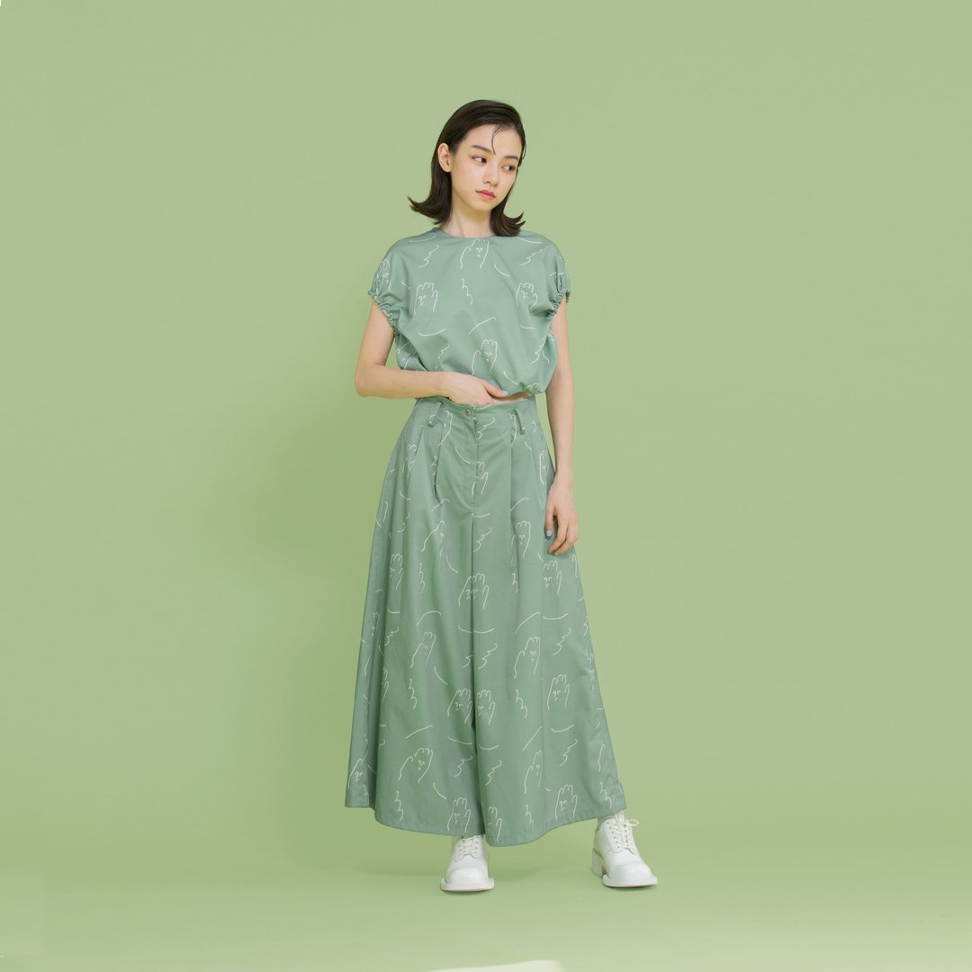 tan tan / 手掌兄弟抽绳上衣(绿) - 女装上衣 - 其他材质 绿色