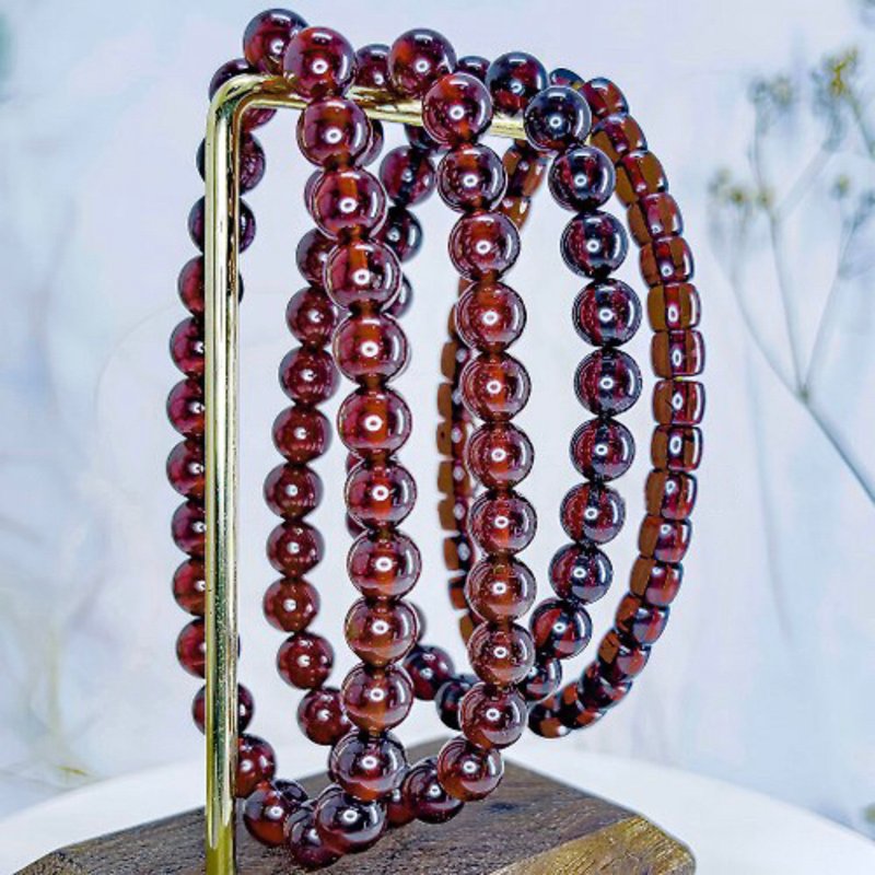 【橙石榴/血珀】石榴石 血珀手链手串 - 手链/手环 - 水晶 橘色