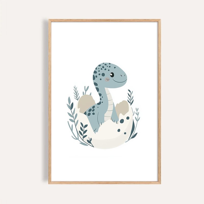 孵化中的小恐龙 Dino Hatchling / 童话系列插画挂画 - 海报/装饰画/版画 - 纸 
