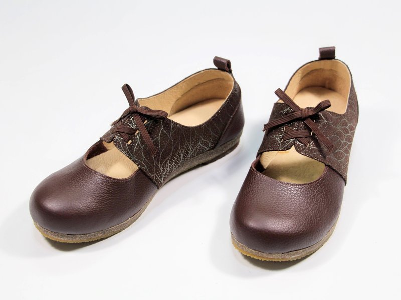 健康美鞋-姆指外翻//柔软舒压//金叶 - 其他女款皮鞋 - 真皮 咖啡色