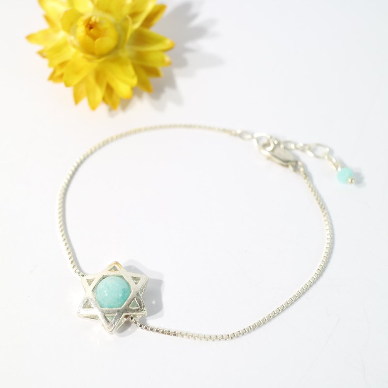 微笑星星~天河石纯银手链 - 手链/手环 - 宝石 蓝色