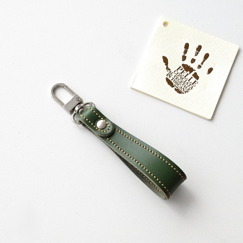 指带 [意大利皮革] 真皮，防止掉落，易于安装，CE09M - 挂绳/吊绳 - 真皮 绿色