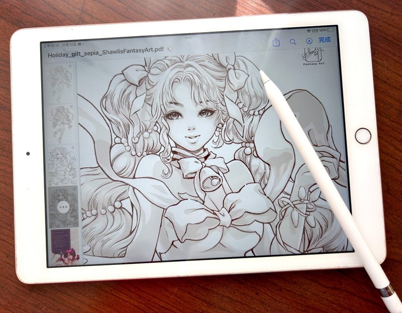成人着色页 数位下载 可打印 蝴蝶结女孩 8版本 - 电子手绘真人画像/绘画/插画 - 其他材质 