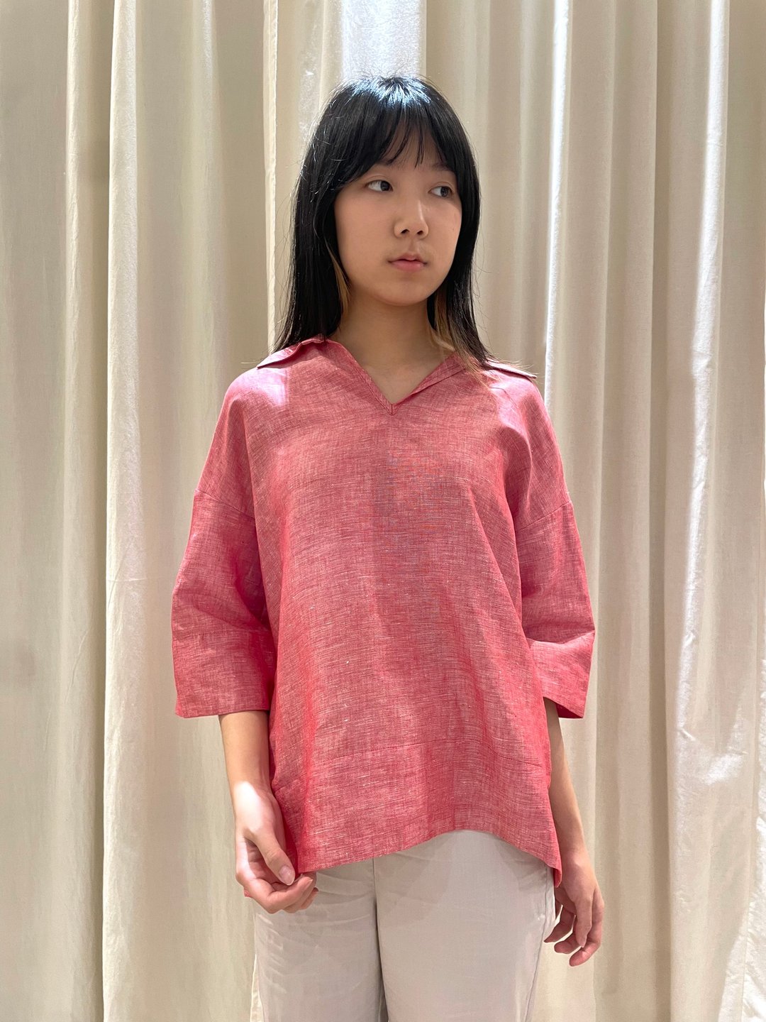 棉麻简单上衣 - 女装上衣 - 棉 