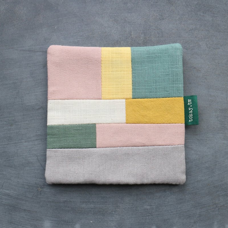 拼布杯垫 137 - 杯垫 - 棉．麻 粉红色