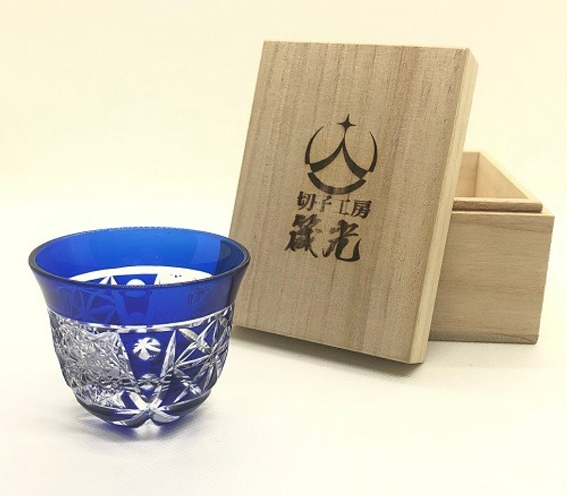 格子上的菊花和麻 - 茶具/茶杯 - 玻璃 