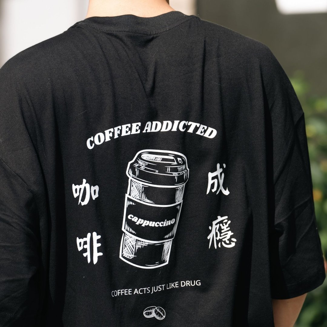【CREEPS】Coffee Addicted 宽松重磅印花T恤 210g - 男装上衣/T 恤 - 棉 多色