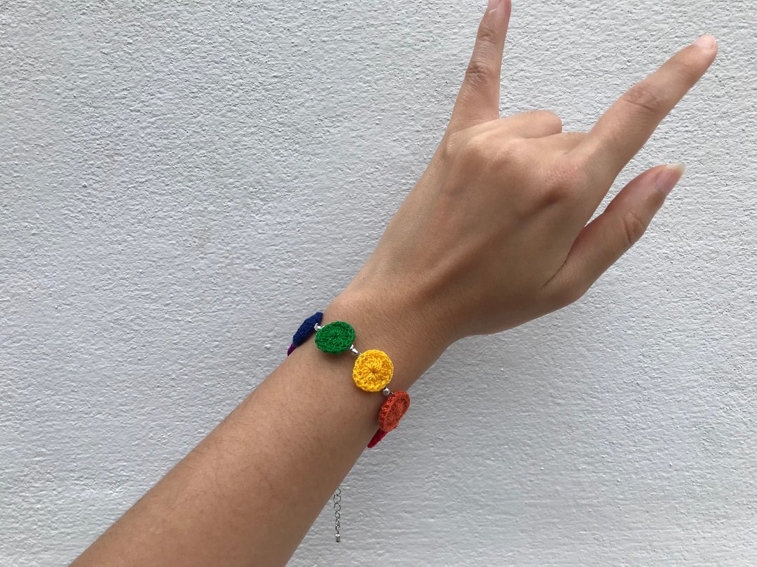 【雙11折扣】手鐲 Bracelet Rainbow - 手链/手环 - 绣线 多色