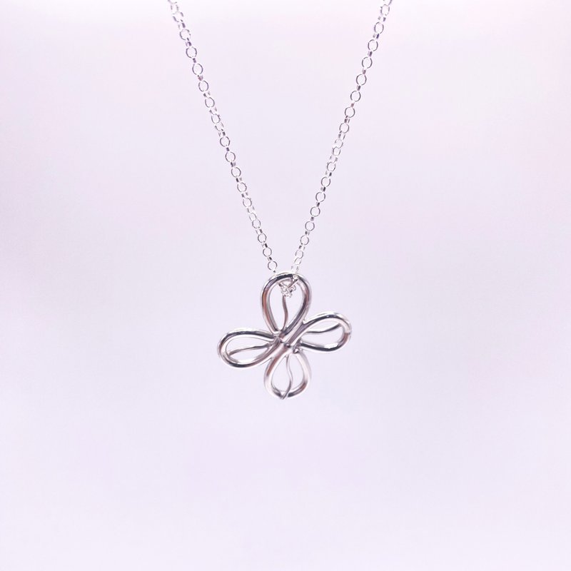 花开绽放项链 - 项链 - 银 银色