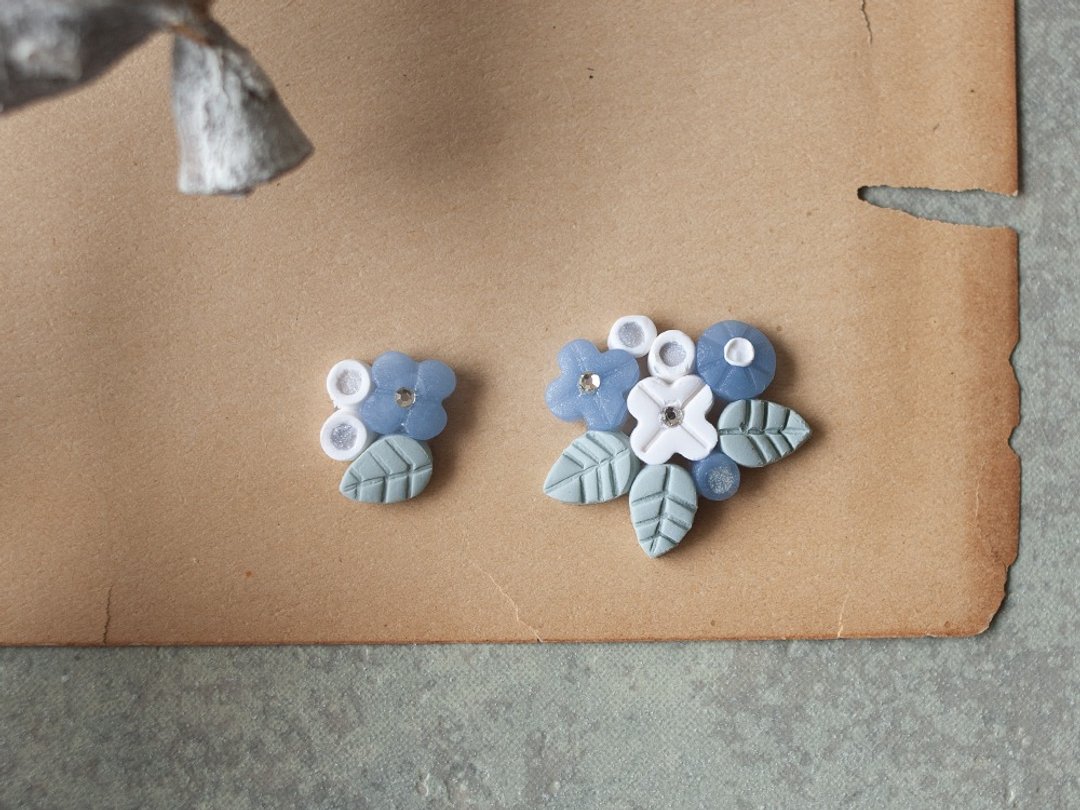 Sticky earrings / earrings - 耳环/耳夹 - 粘土 蓝色