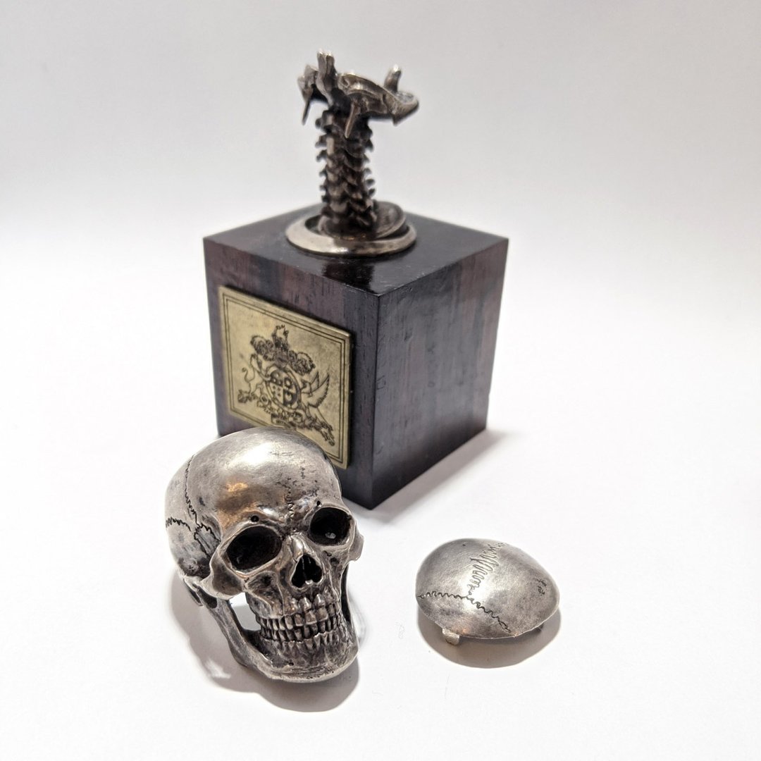 Skullring GRYPHON Anatomical Skull Ring  A   by GRYPHON Fullset Silver925 Rosewo - 对戒 - 纯银 银色