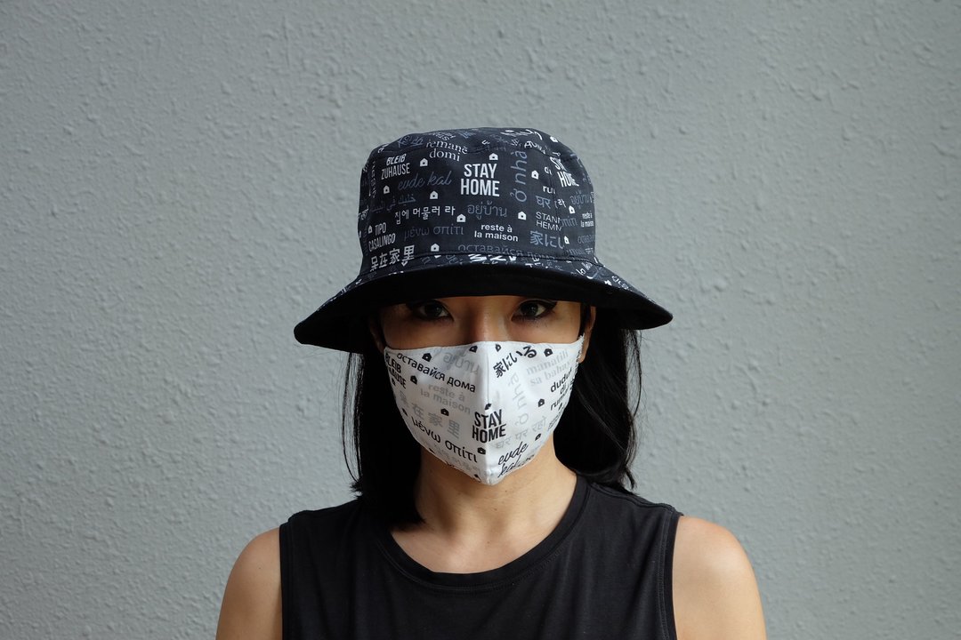 Mask StayHome B-White - Waterproof Adjustable Strap Unisex Face Mask With Filler - 口罩 - 棉 白色