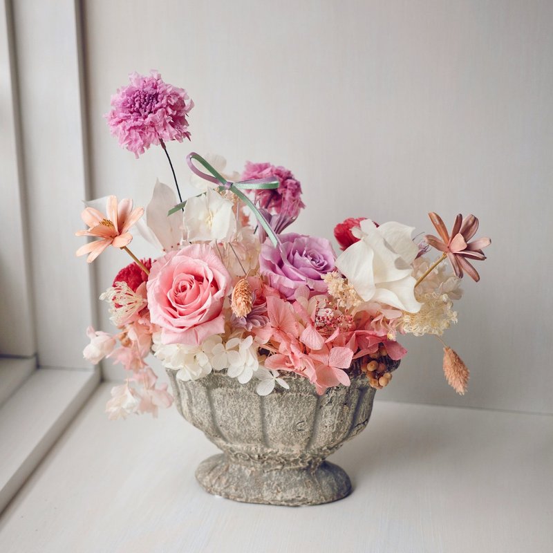 永生花桌花   生日 l 周年 l 开幕 l 庆祝 l 粉紫色系 - 干燥花/捧花 - 其他材质 