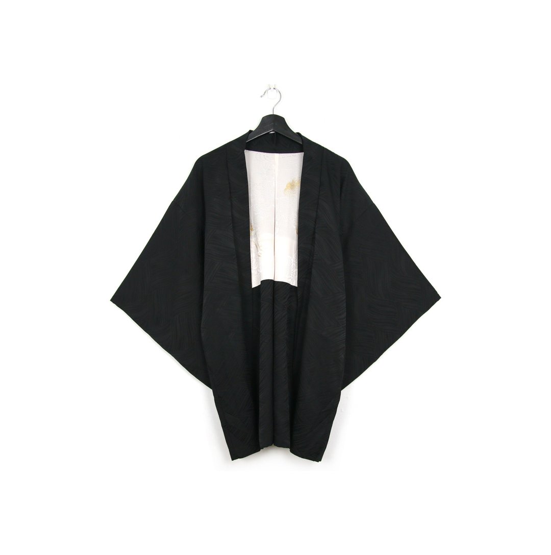 Back to Green-日本带回羽织 压纹金线扇 /vintage kimono - 女装休闲/机能外套 - 丝．绢 