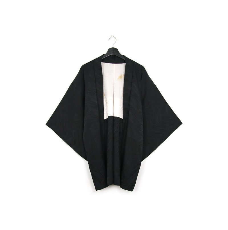 Back to Green-日本带回羽织 压纹金线扇 /vintage kimono - 女装休闲/机能外套 - 丝．绢 